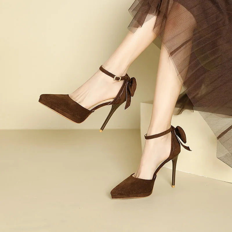 Women's Pointed Toe Stiletto Ankle Strap Heeled Sandals High Heel Sandals Vue