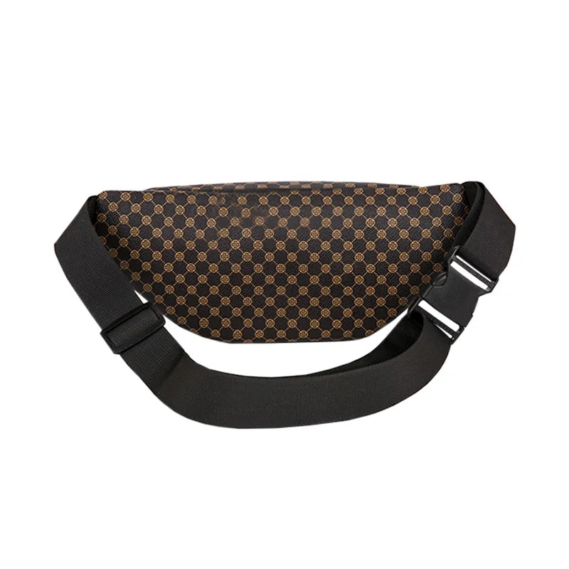 Daily Slim Retro Pattern Rider Waist Fanny Multi Compartment Vue