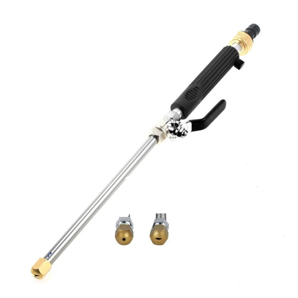 High Pressure Pressure Washer Wand Copper Nozzle Adjustable Garden Hose Nozzle Ergonomic Handle Extendable Water Spray Lance Vue Style A Black