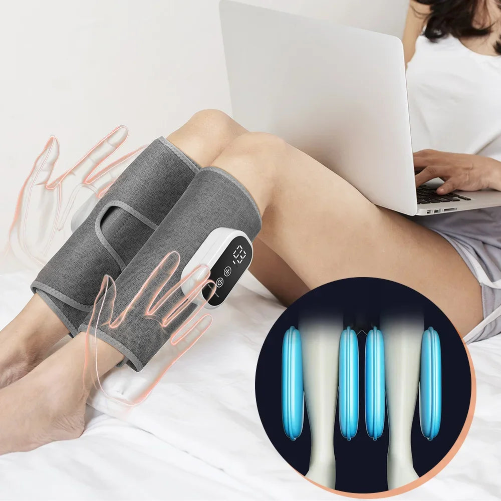 Electric Calf Massager Wireless Rechargeable Air Compression 3 Mode 3 Gear Relax Leg Muscle 360° Air Pressure Leg Massage Vue