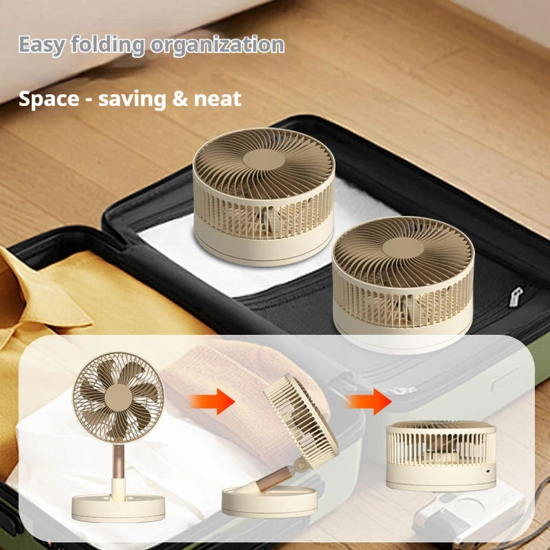 USB Foldable Portable Fan 4 Speeds Timing Battery Operated Mini Floor