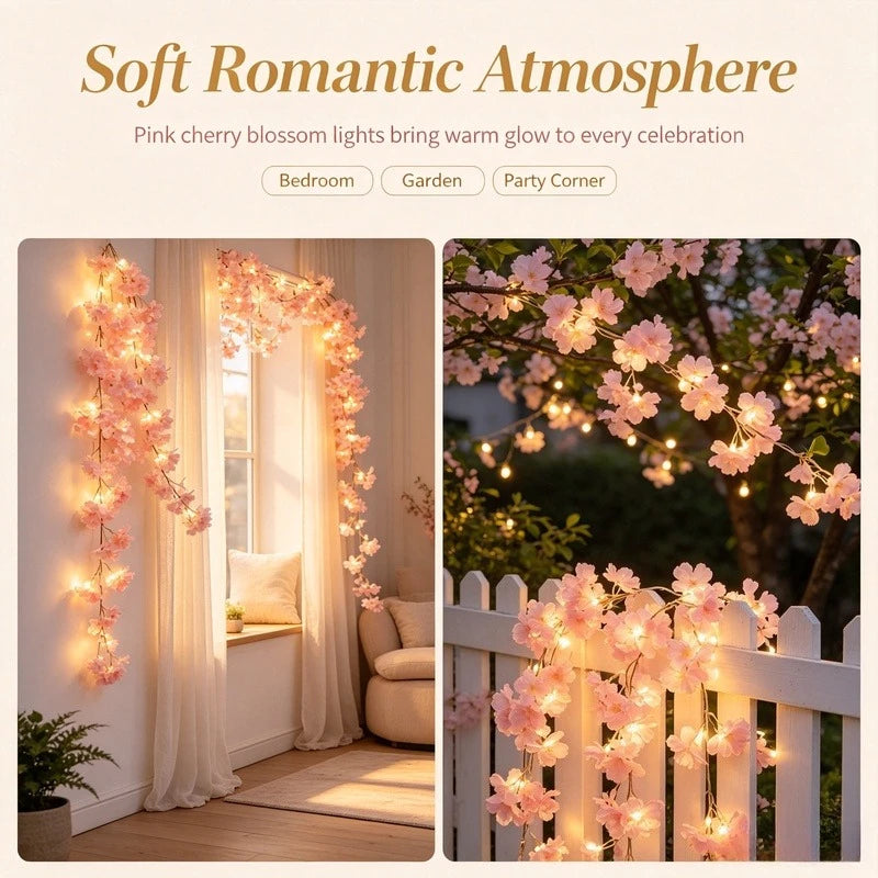 2M 20 Light LED Cherry Blossom Lamp String Suitable for Decorating Bedrooms Gardens Without Battery Vue