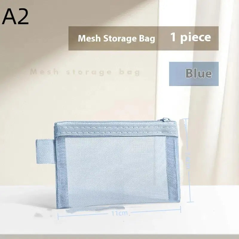 Mini Mesh Zipper Coin Purse – Portable Travel Storage Pouch