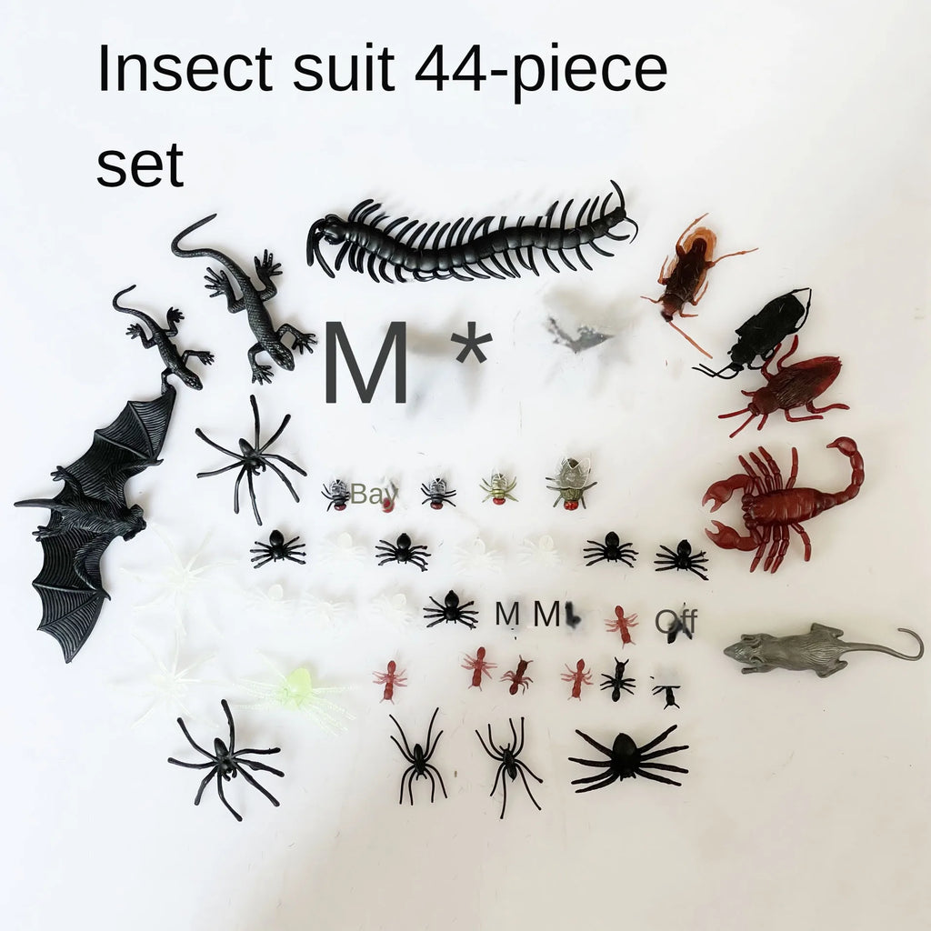1Pack Halloween Fake Insect Cock Bugs Spider Kids Funny Toys for Halloween Party Fools'Day Decoration Haunted House Scary Props Vue