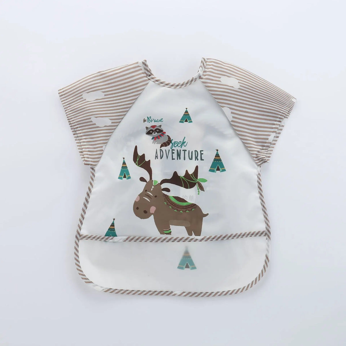 0-3Y Boys Girls Burp Clothes Smock Infant Baby Cartoon Sleeveless Waterproof Eating Toddler Art Apron Animal Smock Soft Baby Bib Vue B165 Milu Deer 0-3Y