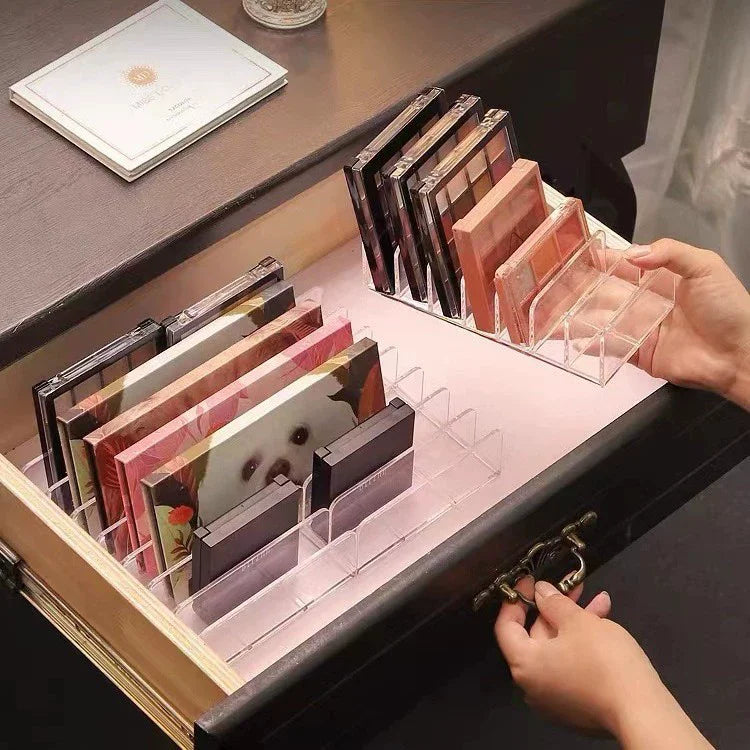 Acrylic Eyeshadow Palette Makeup Organizer 7-Section Makeup Palette Organizer Cosmetics Storage Holder for Eyeshadow Palettes Vue