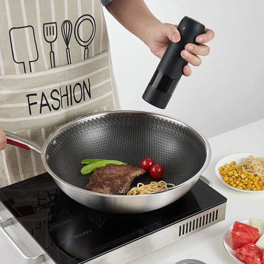 ZZHD 5 In 1 Adjustable Electric Pepper Salt Spice Mill Grinder Seasoning Kitchen Tools Grinding For Cooking Restaurant Vue