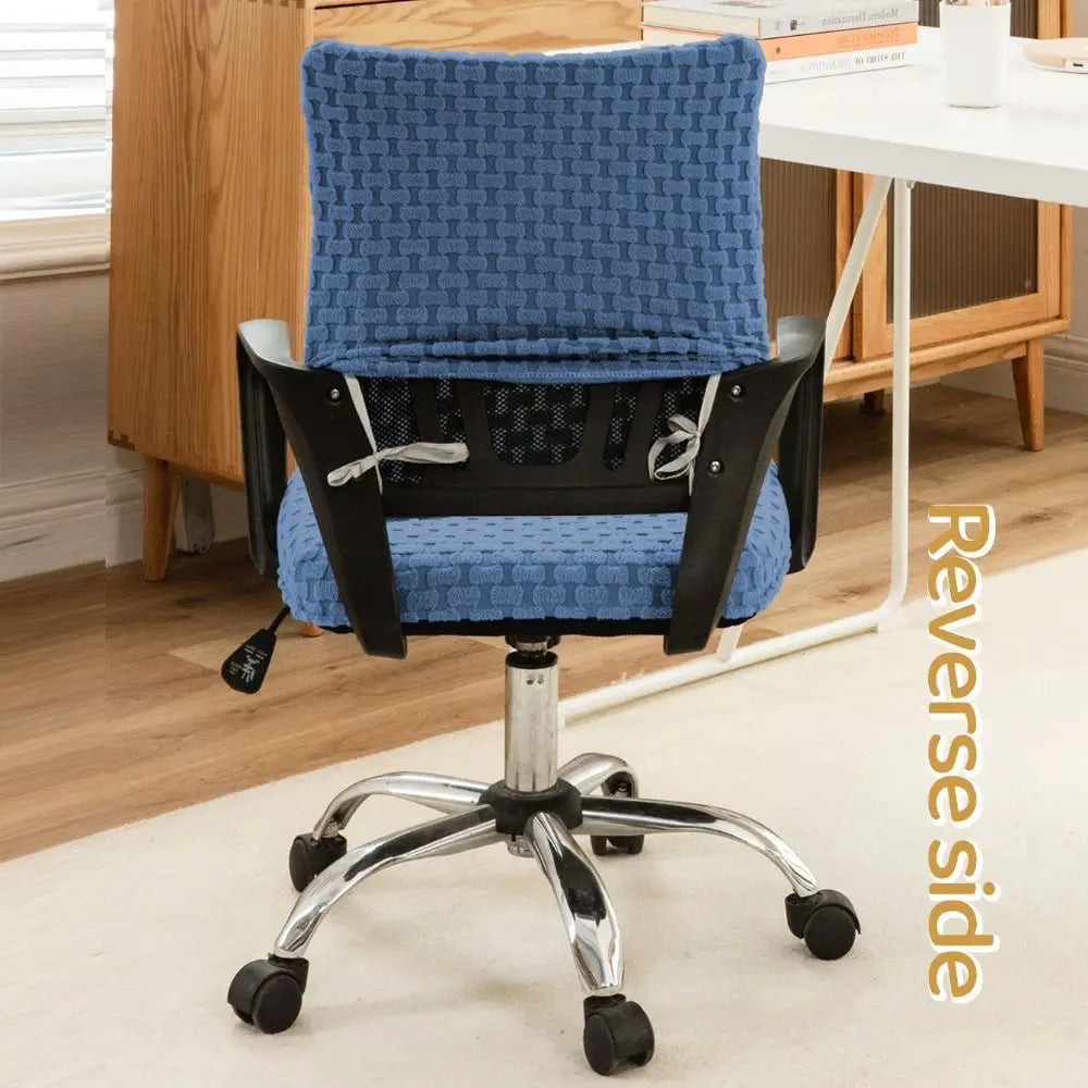 2Pcs/Set Breathable Office Chair Cover Stretchable Anti-dirty Chair Seat Slipcovers Backrest Cover High Elastic Chair Protector Vue