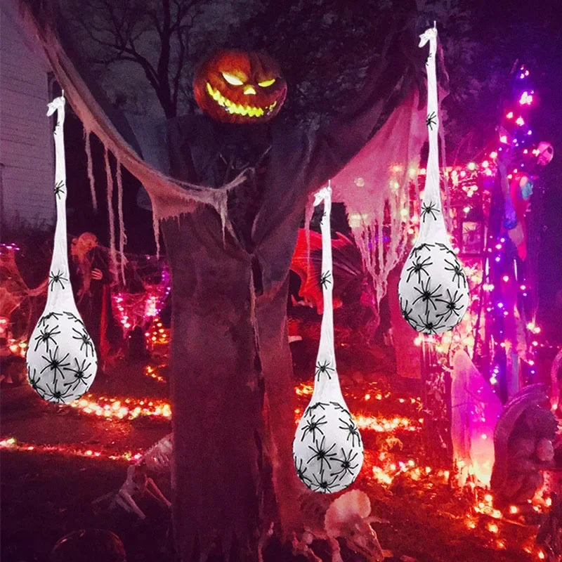 1-5PCS Illuminated Spider Nest Egg with Web Halloween Hanging Decoration for Exterior Wall Porch Yard Party Favor Prop Vue