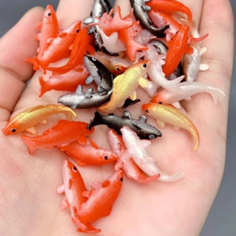 5pcs DIY Decorative Goldfish Figurines Dollhouse Miniature Model Fish Carp Simulation Animals For Kids Toys Home Decor Vue