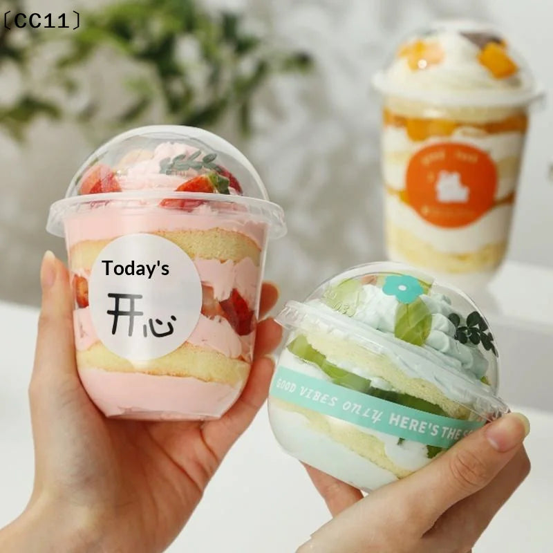 Plastic Salad Dessert Cups 50Pcs 250ML 300ML 360ML 500ML Disposable Clear Bowls For Catering Event Food Serving Vue