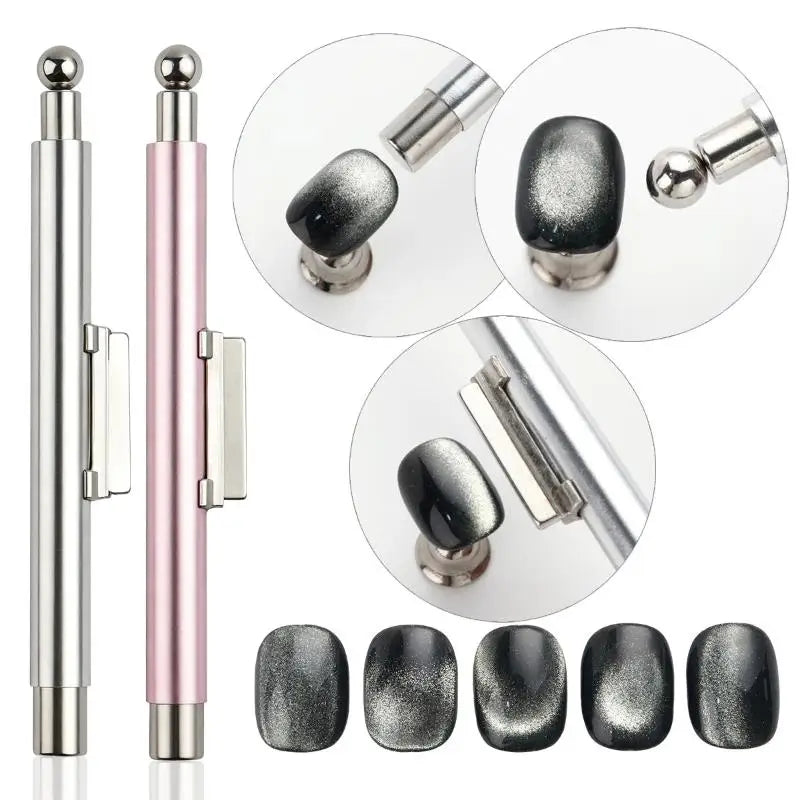 Double Head V Shape Cat Eye Nail Magnet Strong 3D Magnetic Stick Gel Polish DIY Salon Manicure Tool Vue