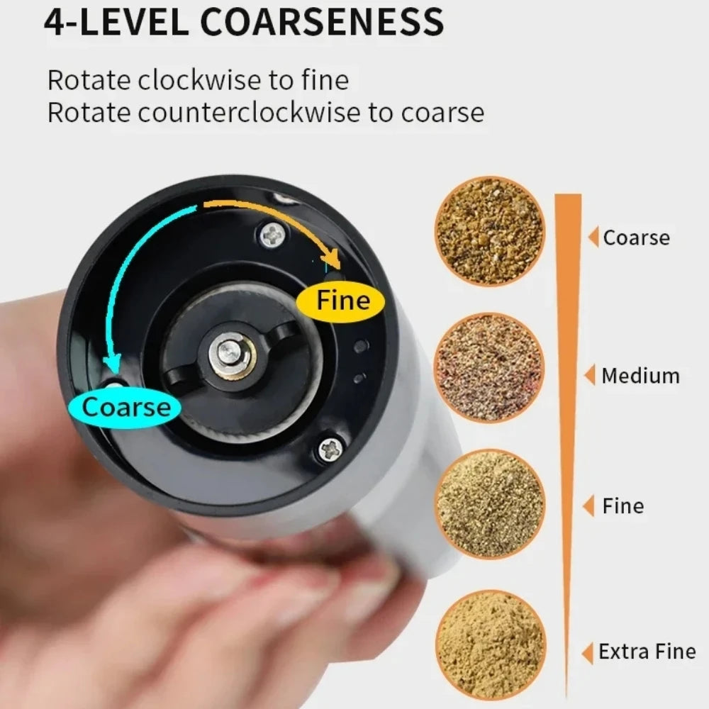 USB Electric Automatic Mill Pepper And Salt Grinder With LED Light Adjustable Coarseness Partner Grinders Kitchen Cooking Tool Vue