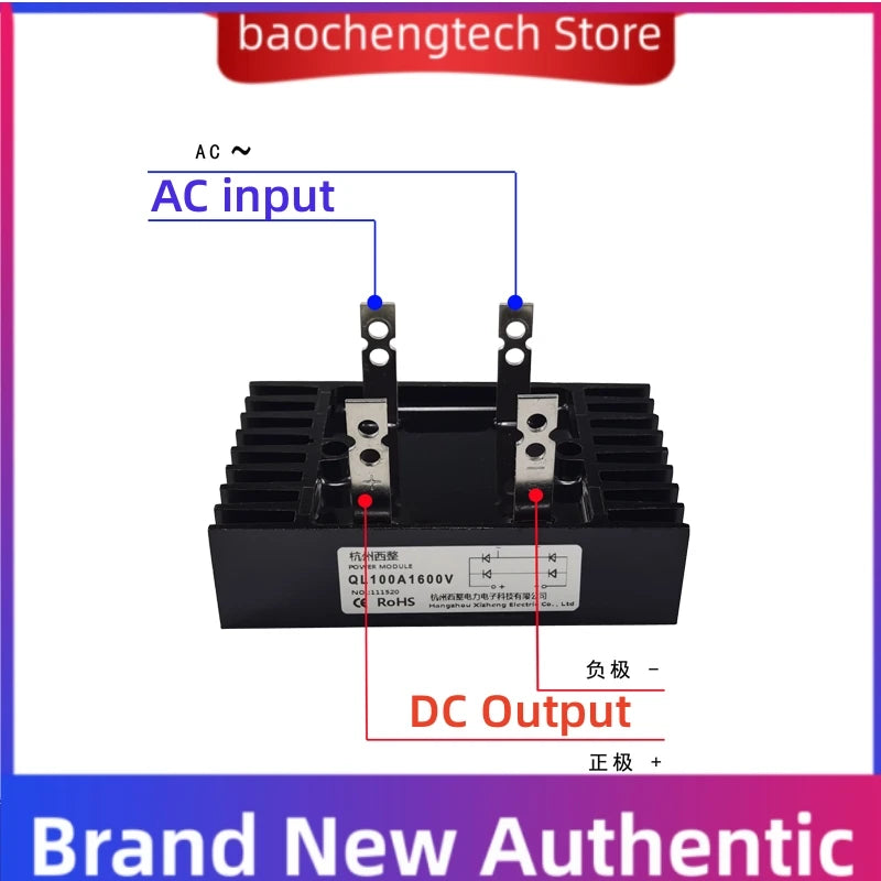 QL100A1200V Single-phase rectifier bridge QL40A 60A 80A 100A 150A Rectifier Bridge 1000V 1200V 1600V QL100A-16 QL60A1600V Vue