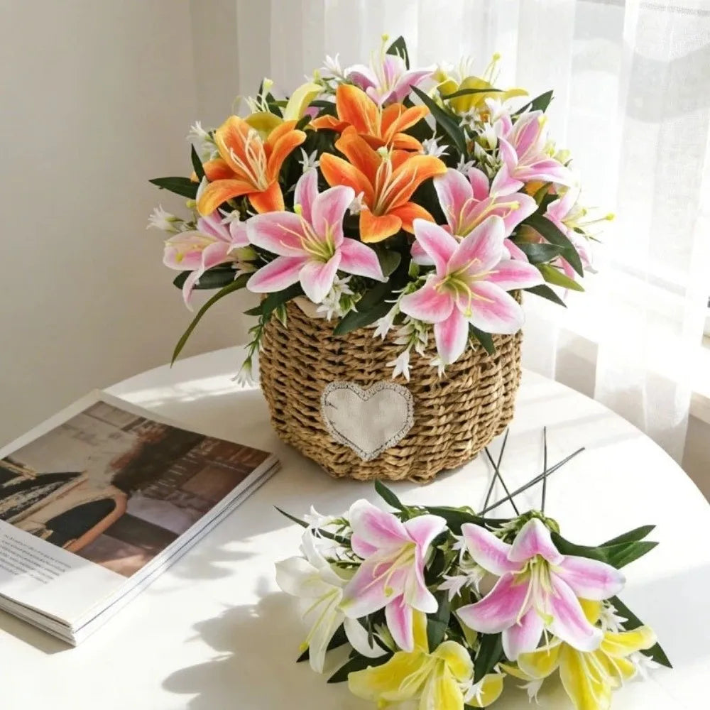 Centerpiece Plastic Artificial Flower Branch Real Touch Handmade Wedding Bouquets DIY Craft Simulated Flower Home Decor Vue