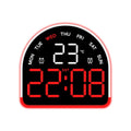 Multi-functional Digital Alarm Clock Ambient Light Temperature Display LED Clock 3 Levels Brightness Auto Dimmable Desktop Clock Vue White shell red LED