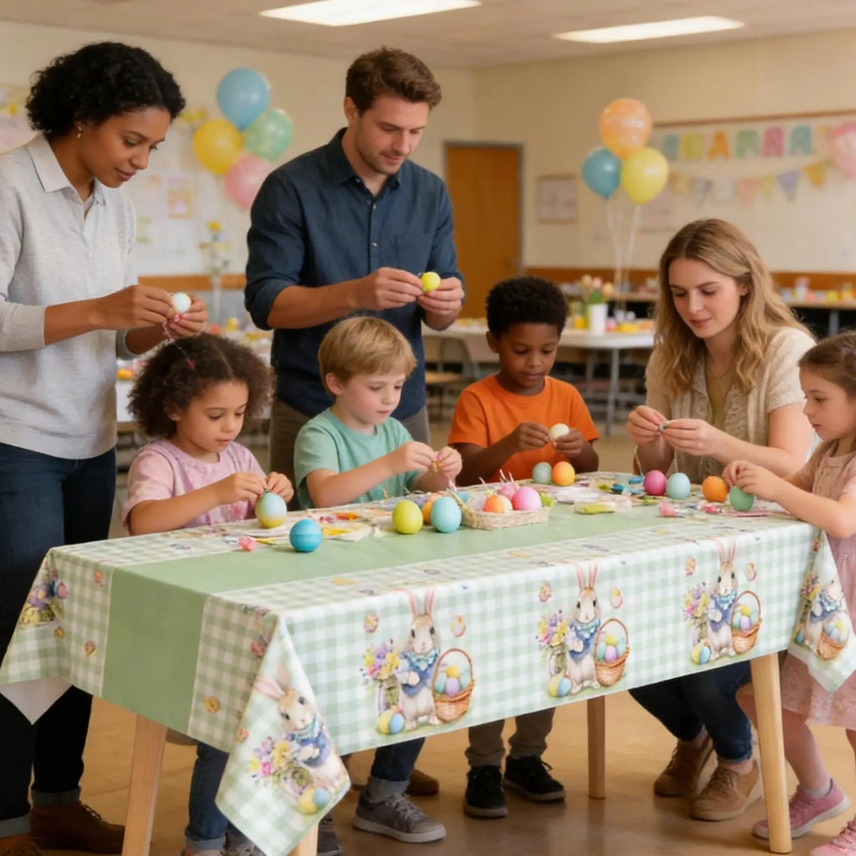 274x130cm Easter Tablecloths disposable Rectangular Waterproof Table Cover Rectangle Table Cover Decorations for Picnic Kitchen Vue