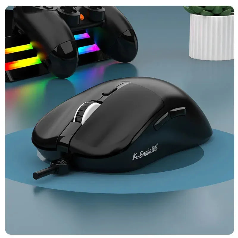Lenovo Wired Mouse 6-Button Ergonomic USB Mouse with Adjustable DPI Plug-and-Play Wired Optical Gaming Office Mice PC Laptop Vue Black