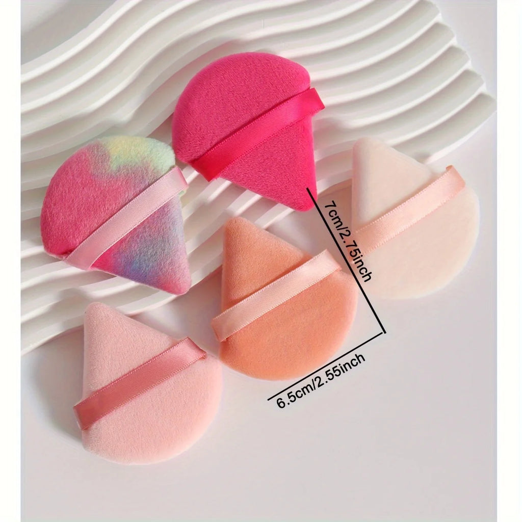 60Pcs Velour Powder Puff Set - Triangle Face/Body Blenders for Loose Powder & Foundation| Ultra Contour Sponges for Eyes/Corners Vue