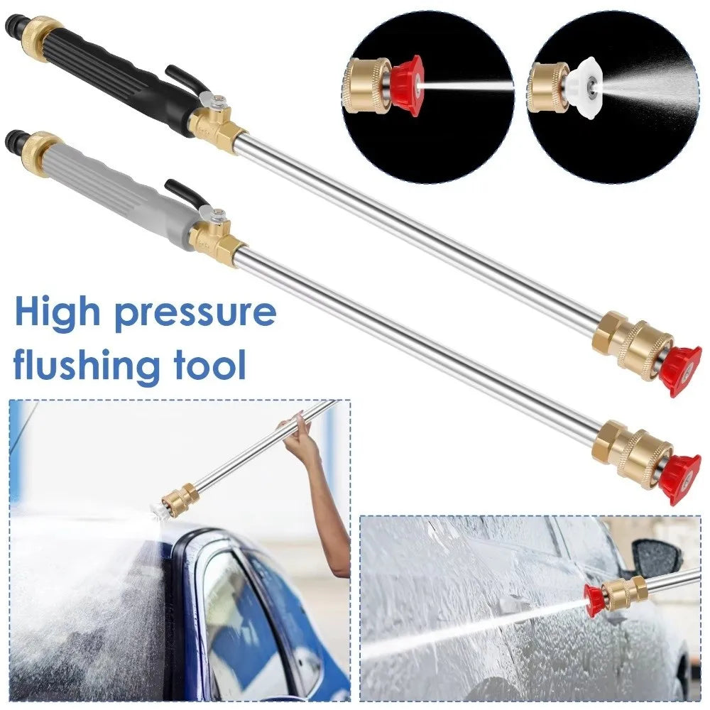 High Pressure Pressure Washer Wand Copper Nozzle Adjustable Garden Hose Nozzle Ergonomic Handle Extendable Water Spray Lance Vue