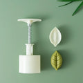 30g Oriental Leaf Shaped Hand Press 3D Baking Cookie Stamp Cutter Mooncake Mold Moon Cake Mould Ma'amoul Form Vue Pink