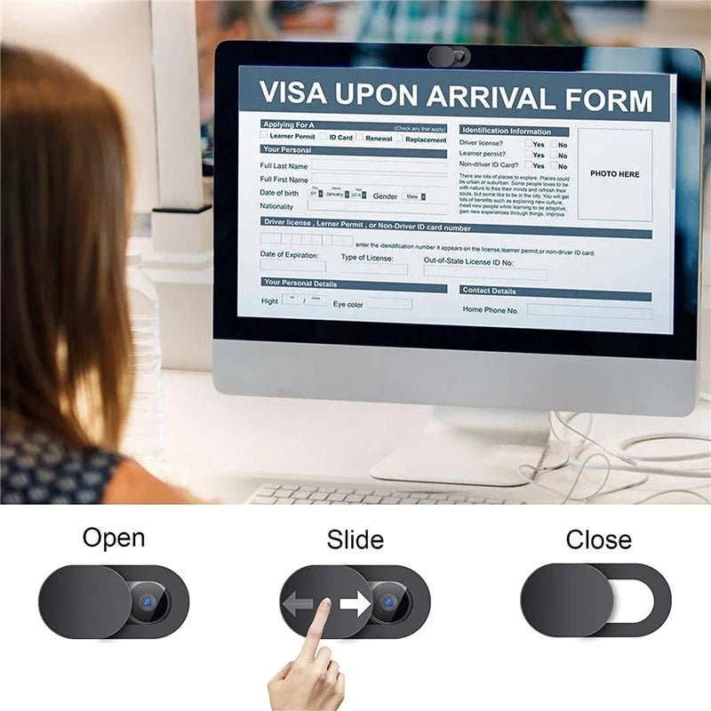 Webcam Cover Shutter Magnet Slider Plastic Camera Cover for iPad Tablet Web Laptop Pc Camera Mobile Phone Lenses Privacy Sticker Vue