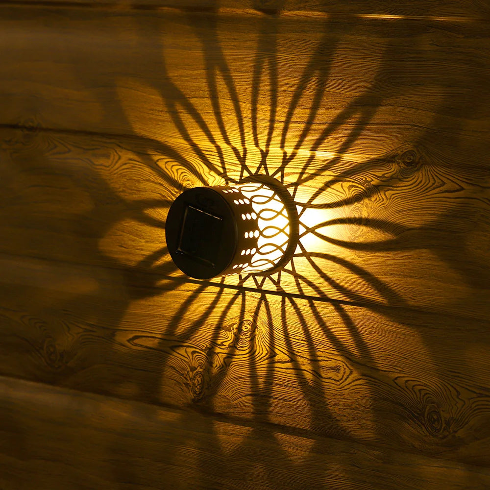 Solar Dusk To Dawn Sensor Wall Light Projector Flower Pattern IP65 Waterproof Outdoor Lamp for Balcony Courtyard Villa Door Vue Sunflower