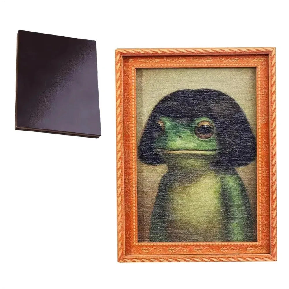 Cute Retro Frog Fridge Magnet Funny Decorative Photo Frame Fridge Magnet Wooden Artistic Style Mini Fridge Magnets Kitchen Use Vue