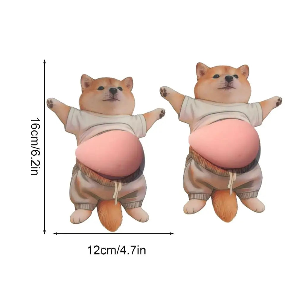 DIY Dog Belly Sticker 3D Silicone Dog Belly Squeezable Stickers Laptop Decals for Notebook Scrapbook Journal Planner Stationery Vue D