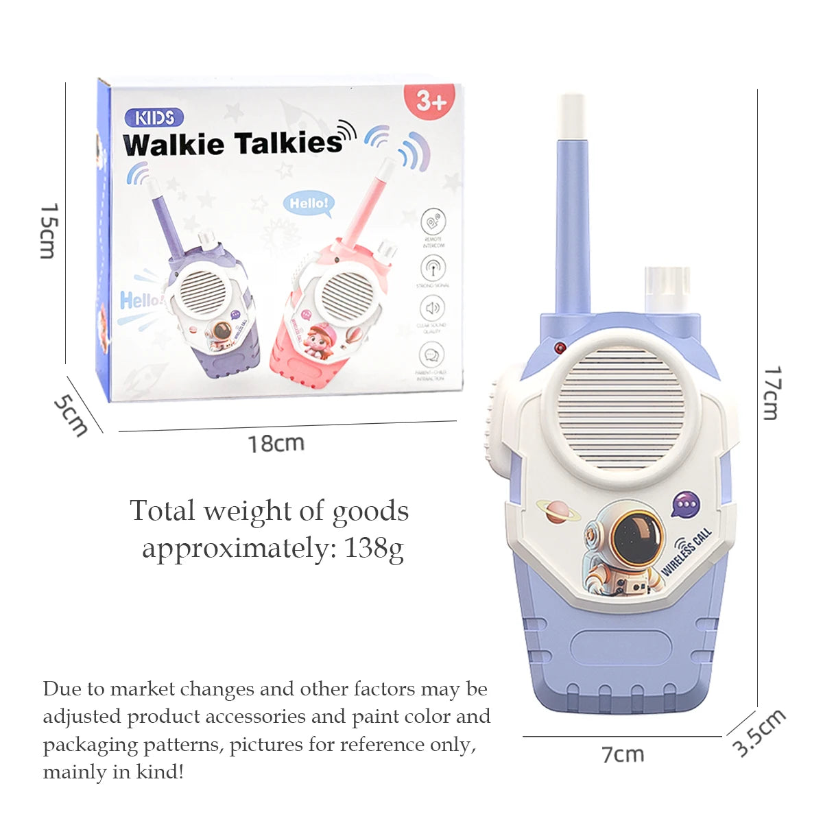 Walkie Talkie 2Pcs, Anti-loss Lanyard and Back Clip Design, One Click Call to Friend Gifts for Outside Trip Camping Hiking Toys Vue