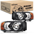 Nilight Headlights for 2002 2003 2004 2005 Ram 1500 2500 3500 Truck,Headlight Assembly Set Driver and Passenger,Headlamp Replacement, Black Housing with Amber Corner Clear Lens Vue Beige United States