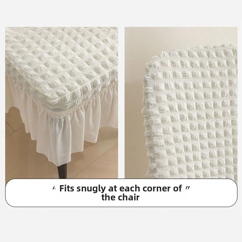 Stretchable Seersucker Stretch Puff Chair Cover Wrinkled Fabric Anti-Slip Seersucker Chair Seat Cover Pet-Resistant Breathable Vue