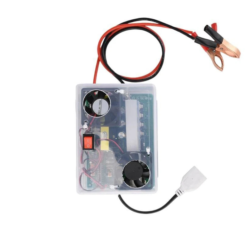 500W Max DC-AC Boost Inverter Module DC12-14.5V to AC220V 300W Continuous Cooling Fan Power Switch for Home Outdoor Appliances Vue