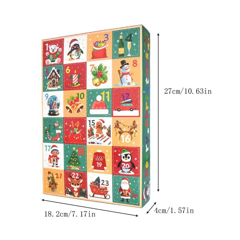 Countdown Calendar Empty Reusable 5 Pieces Container Christmas 24 Days Countdown Calendar for Activities Gathering Festival Vue Red L