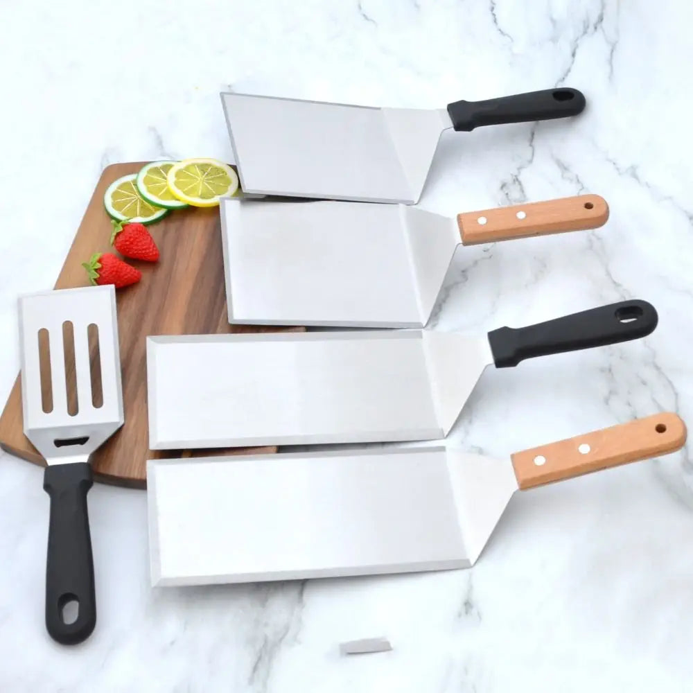 Square/rectangle Head Grill Spatula Griddle Spatula Anti-scald Handle Steak Spatula With Blade Pancake Scraper Burger Vue