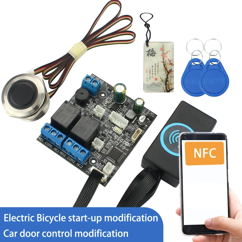Mobile phone NFC induction relay control module car door modification accessories electric bicycle DIY fingerprint control board Vue
