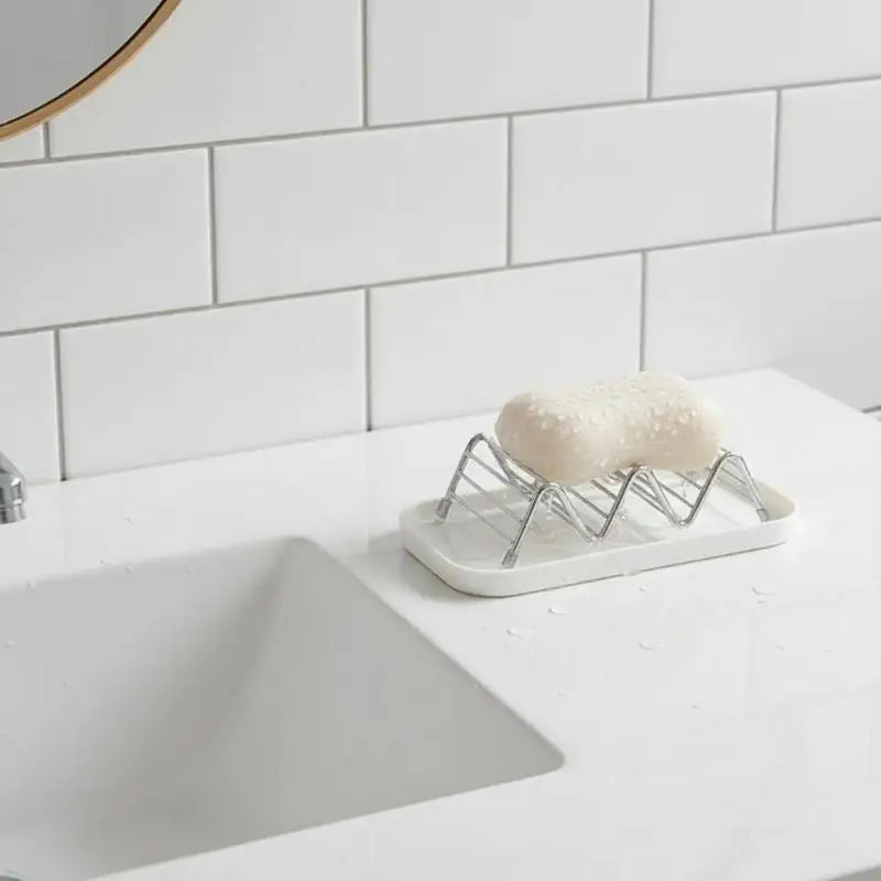 Stainless Steel Soap Rack Multifunctional Drainage Soap Tray Durable Storage Organizer for Bathroom Sink Vue