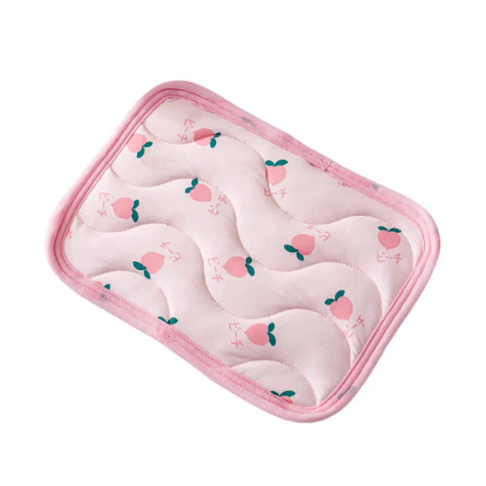 Soft Mini Pet Ice Mat Cartoon Breathable Hamster Cooling Mat Heat Dissipation Durable Small Pet Cooling Pad Small Pet Vue Pink peach 21x16cm