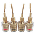 Hot-OFC Pure Copper 2Mm Pin To 4Mm Banana Female Gold Plated 24K 4Pcs Cable Plug Wire Connector Terminal For Hifi DIY Vue As Shown
