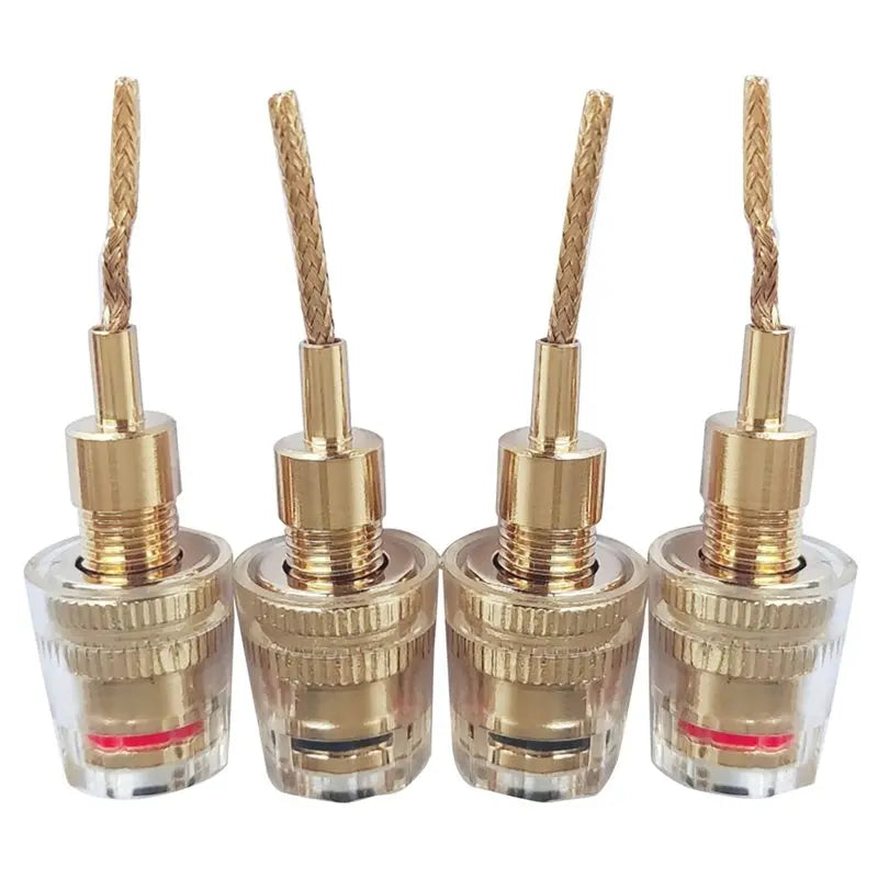 Hot-OFC Pure Copper 2Mm Pin To 4Mm Banana Female Gold Plated 24K 4Pcs Cable Plug Wire Connector Terminal For Hifi DIY Vue As Shown
