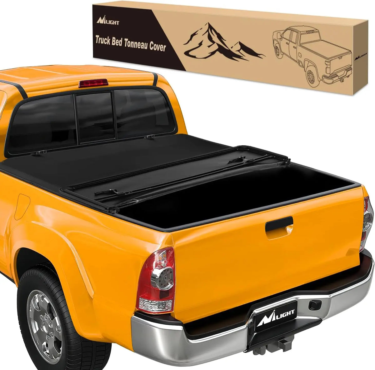 Nilight Soft Tri-Fold Truck Bed Tonneau Cover for Toyota Tundra 2014-2021 5.5FT & 2022-2024 5.5FT/6.5FT, Heavy Duty Waterproof Vinyl Pickup Bed Cover, Foldable No Drill Exterior Truck Accessories, Cargo Protection Vue