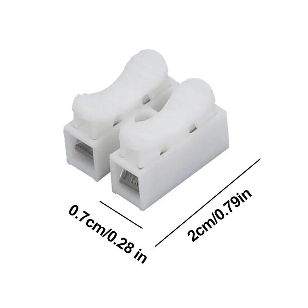 20/50Pcs Solderless Quick Wire Connectors 2-Pin Spring Clamp Terminal Blocks CH2 Electrical Cable Splice Conector No Screw Vue