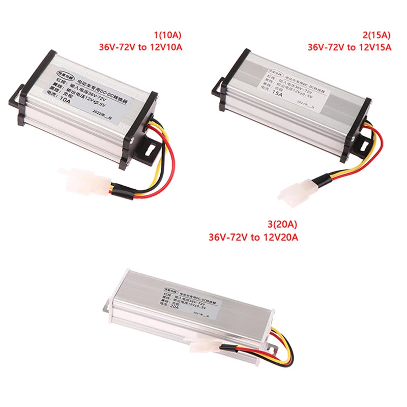 1PCS Electric Power Transformer DC 36/48/60/72V To 12V 10A 15A 20A 180W Electric Vehicle DC Converter Vue
