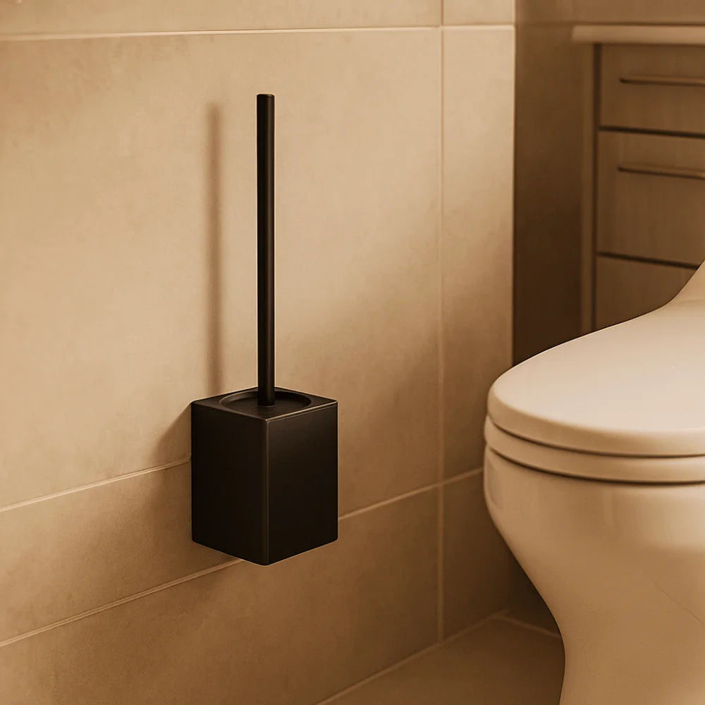 Metal Shell Toilet Brush Set Wall-Mounted Rustproof Toilet Cleaning Brush No Dead Angle Nail Free Installation Vue
