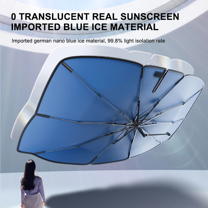 SEAMETAL Car Windshield Sunshade Umbrella Summer Sun Shade Protector Parasol Foldable Interior Windshield Sun Protection Cover Vue