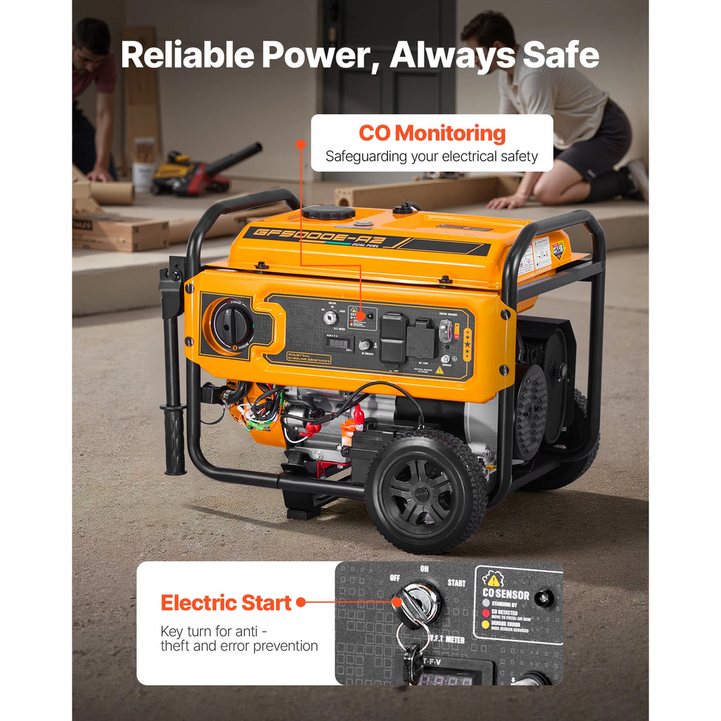 Dual Fuel Portable Generator 4650W Electric Start & CO Sensor Dual Fuel Generator Vue