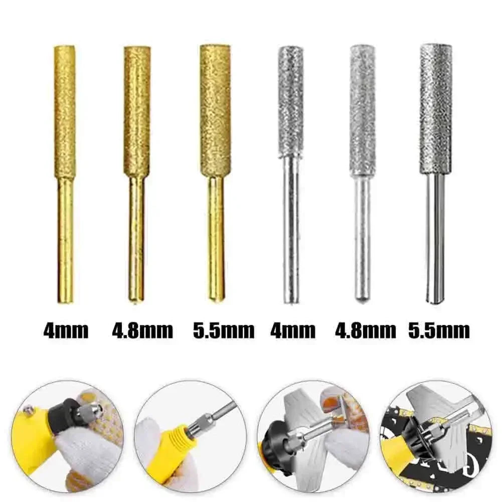 4-Pack Diamond Burr Chainsaw Sharpener Set 4/4.8/5.5mm Chainsaw Sharpening Burr Vue