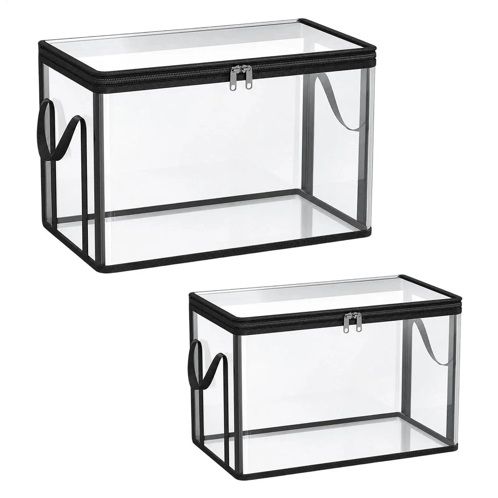 Classroom Storage Bins with Handles & Lids Moving Book Storage Box Multi-Purpose Organizer for Toys Snacks Bedding Clothes Home Vue