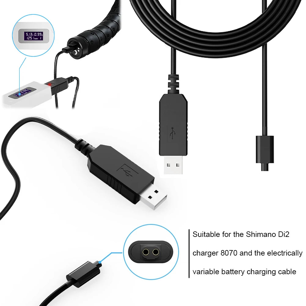 Di2 USB Charge Cable for Shimano 6870 9070 8050 8070 9150 XT XTR SM-BCR1/BCR2 Charger Adapter Replacement Battery Charger Vue