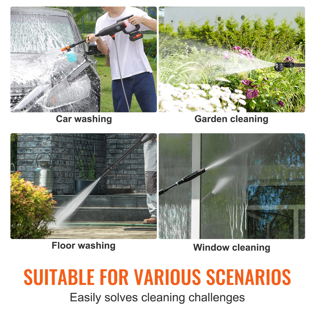 SucceBuy Cordless Pressure Washer 580PSI 1.1GPM 4.0Ah Battery Cordless Pressure Washer Vue